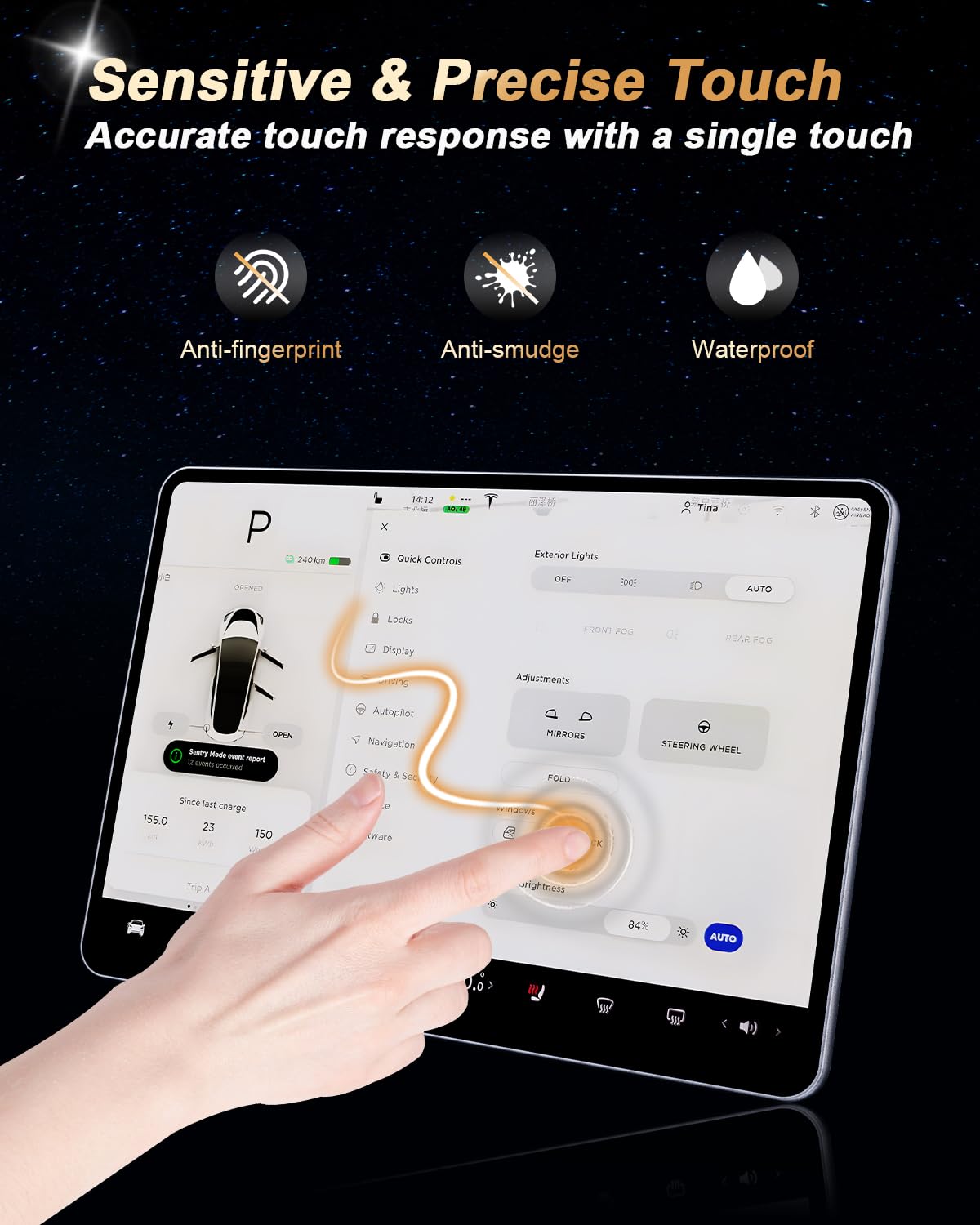 Ecozen Screen Protector 2 Pcs Compatible With 2022 2024 Chevy Silverado 1500 & Gmc Sierra 1500, Nano Film Navigation Screen Prot