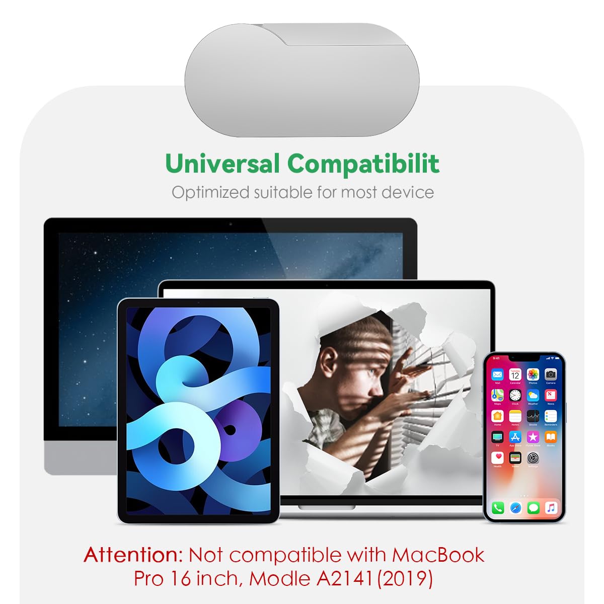 Cloudvalley Webcam Cover, Ultra Durable Metal 0.015 Inch Ultra Thin Web Laptop Privacy Camera Covers For Macbook Air Pro, Ipad P