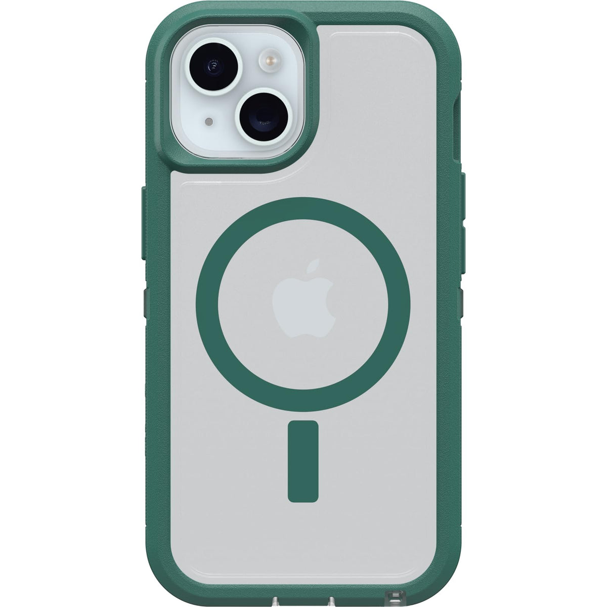 Otterbox Iphone 15, Iphone 14, And Iphone 13 Defender Series Xt Clear Case   Velvet Evergreen (Clear), Screenless, Rugged, Snaps