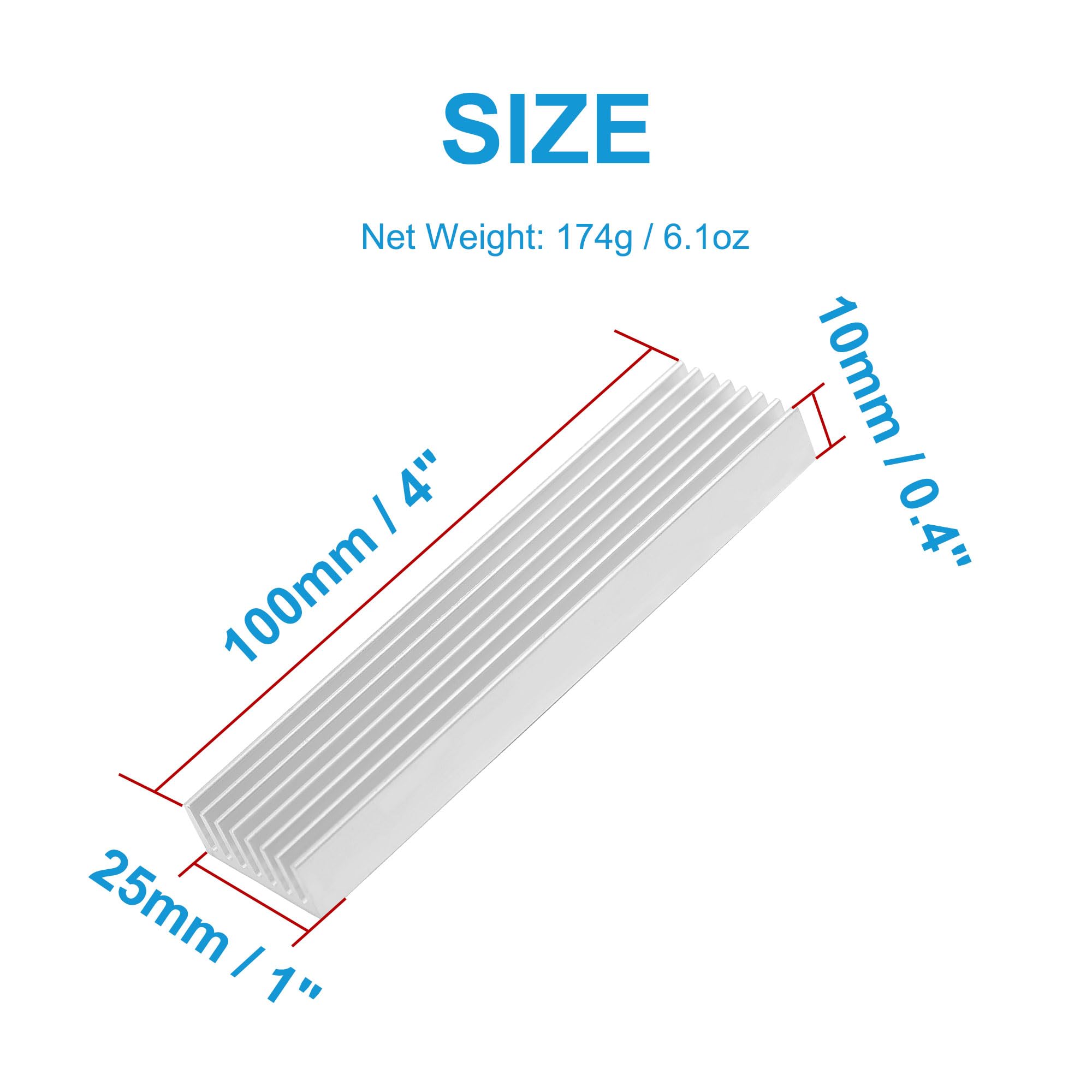 Uxcell 5 Pcs Aluminum Heat Sink, Silver Tone Aluminium Radiator Heatsink Cooling Fins Cooler For Led Amplifier Transistor Ic Mod