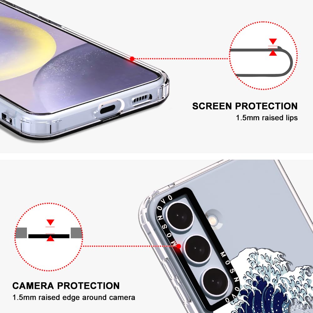 Mosnovo Case For Samsung Galaxy S24, [Buffertech 6.6Ft Military Grade Drop Protection] [Anti Peel Off Tech] Clear Tpu Bumper Pho