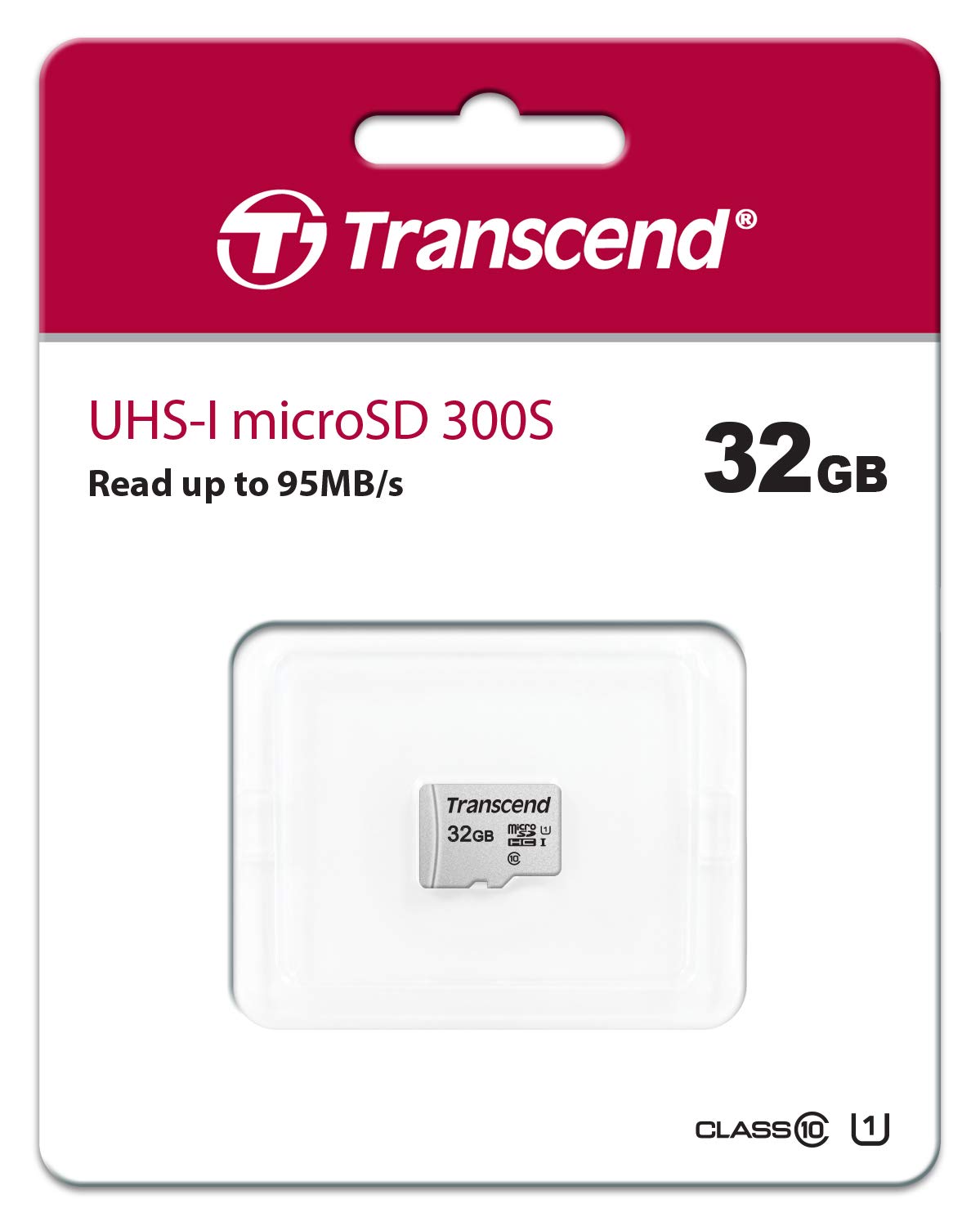 Transcend 32GB 300S, Memory Card, microSD, U1, A1, Up to 100 MB/s, for Mobile Devices   TS32GUSD300S