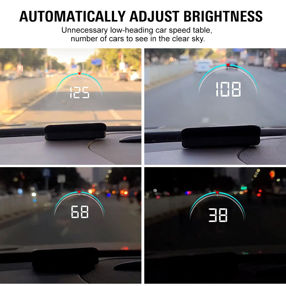 Newsmarts Car Hud Head Up Display, M8 Gauge Speed/Rpm/Voltage Warning Dash Screen Projector