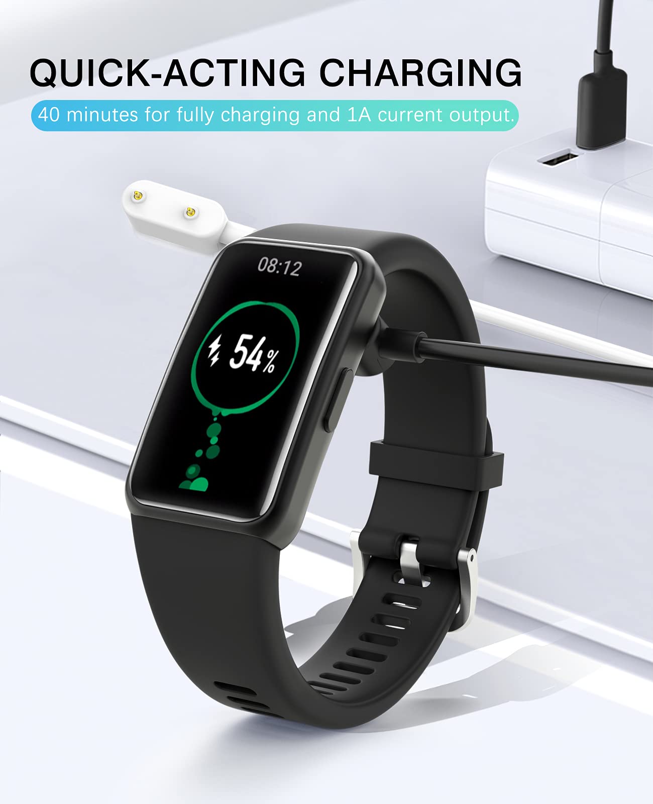 Moko Charger Compatible With Huawei Watch Fit 3/2/Fit/Mini/New, Huawei Band 10/9/8/7/6/6 Pro, Honor Band 9/7/6 - Magnetic Chargi