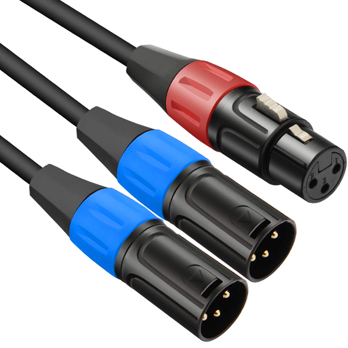 Jomley Xlr Splitter Cable, 1 Xlr Female To Dual Xl R Male Patch Y Splitter Balanced Microphone Cord Audio Cable Adapter   5 Feet