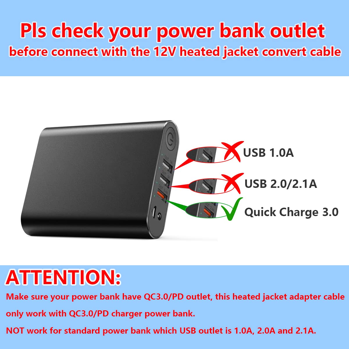Wamlet Heated Jacket Adapter Charger Usb Voltage Step Up Cable For Milwaukee, Dewalt, Snap On, Metabo, Revean, Craftsman, Aeg, M
