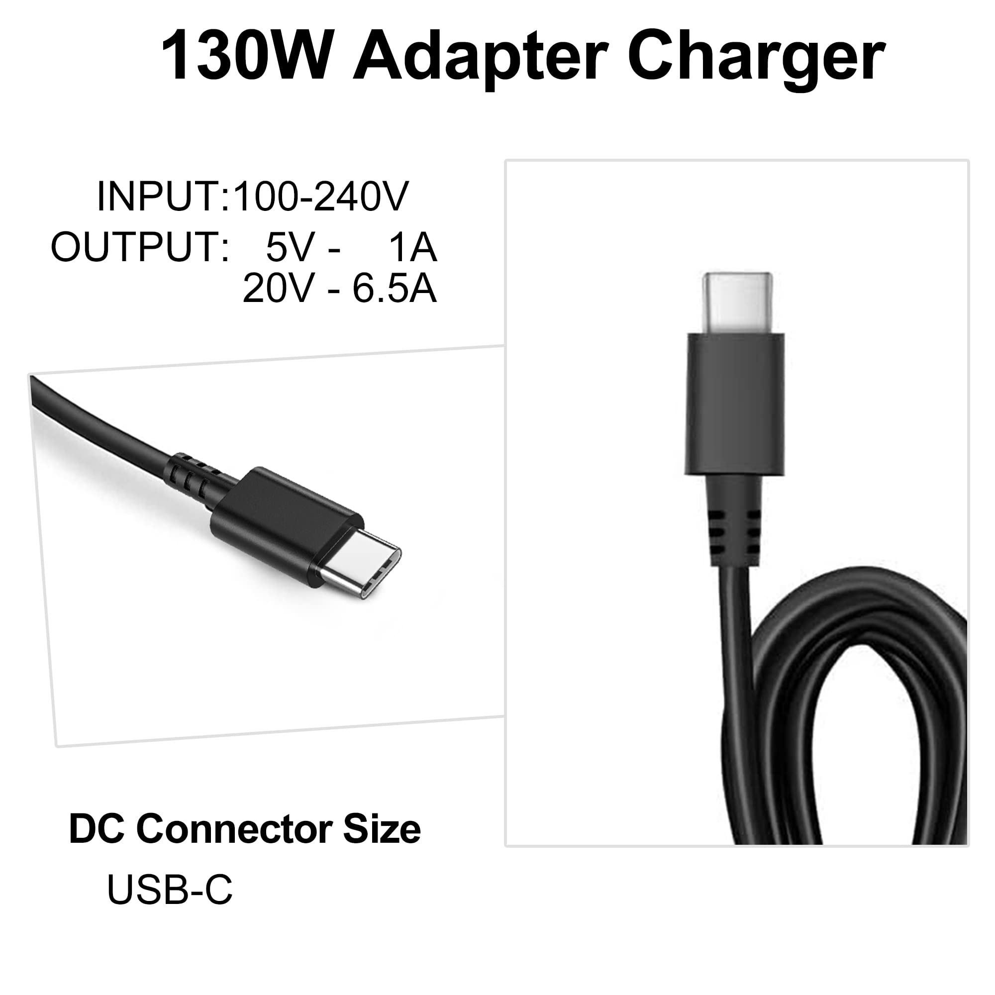 130W 90W Usb C Type C Laptop Charger Ac Adapte For Dell Xps 15 17 7050 9500 9510 9560 9570 9700 7459; Precision 3550 3560 3561 5