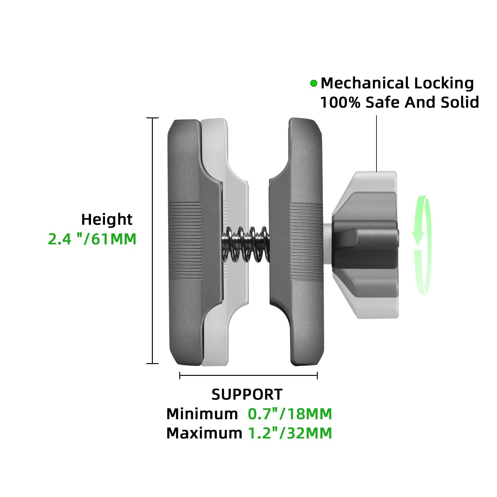 Fanaue Double Socket Arm Compatible With B Size 1'' Ball Components For Ram Mounts (Short Arm)