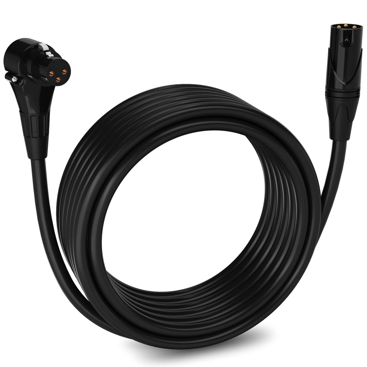 Lyxpro 25 Feet Right Angle Xlr Female To Male 3 Pin Mic Cord For Powered Speakers Audio Interface Professional Pro Audio Perform