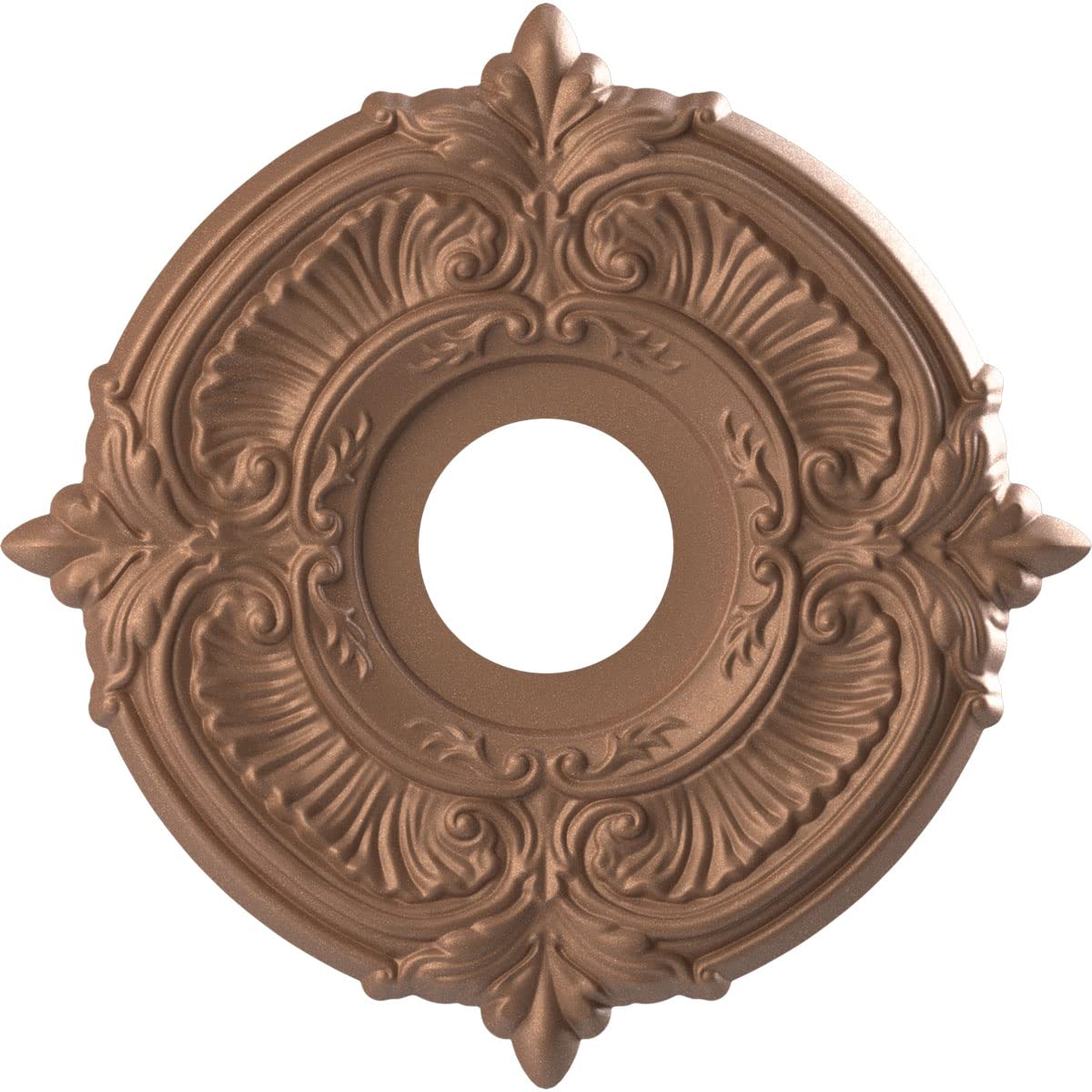Ekena Millwork 13OD x 3 1/2ID x 3/4P Attica Thermoformed PVC Ceiling Medallion (Fits Canopies up to 5), Aged Copper
