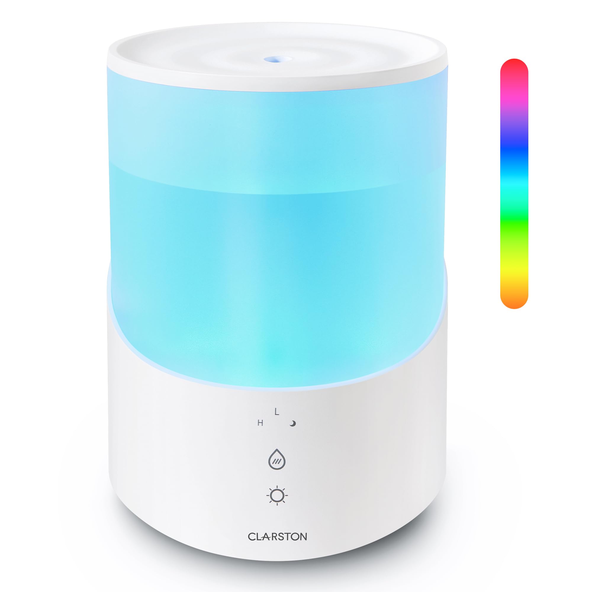 Clarston Humidifiers for Bedroom, 2.5L Cool Mist Humidifier with Essential Oils Diffuser and Nightlight, Top Fill Humidifiers fo