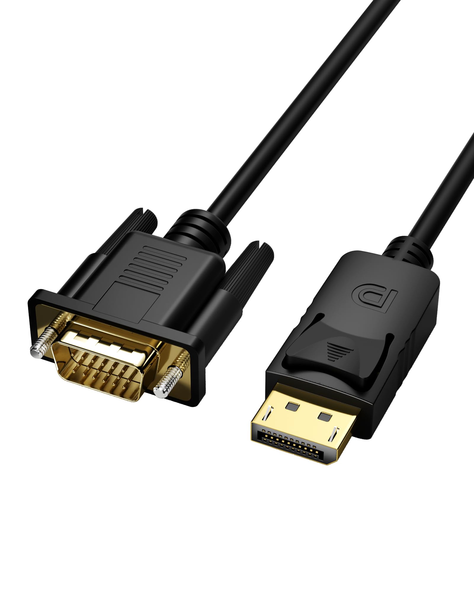 Foboiu Displayport To Vga, Vga Adapter 6 Feet Dp Cable Connects Port From Desktop Or Laptop Monitor Projector With