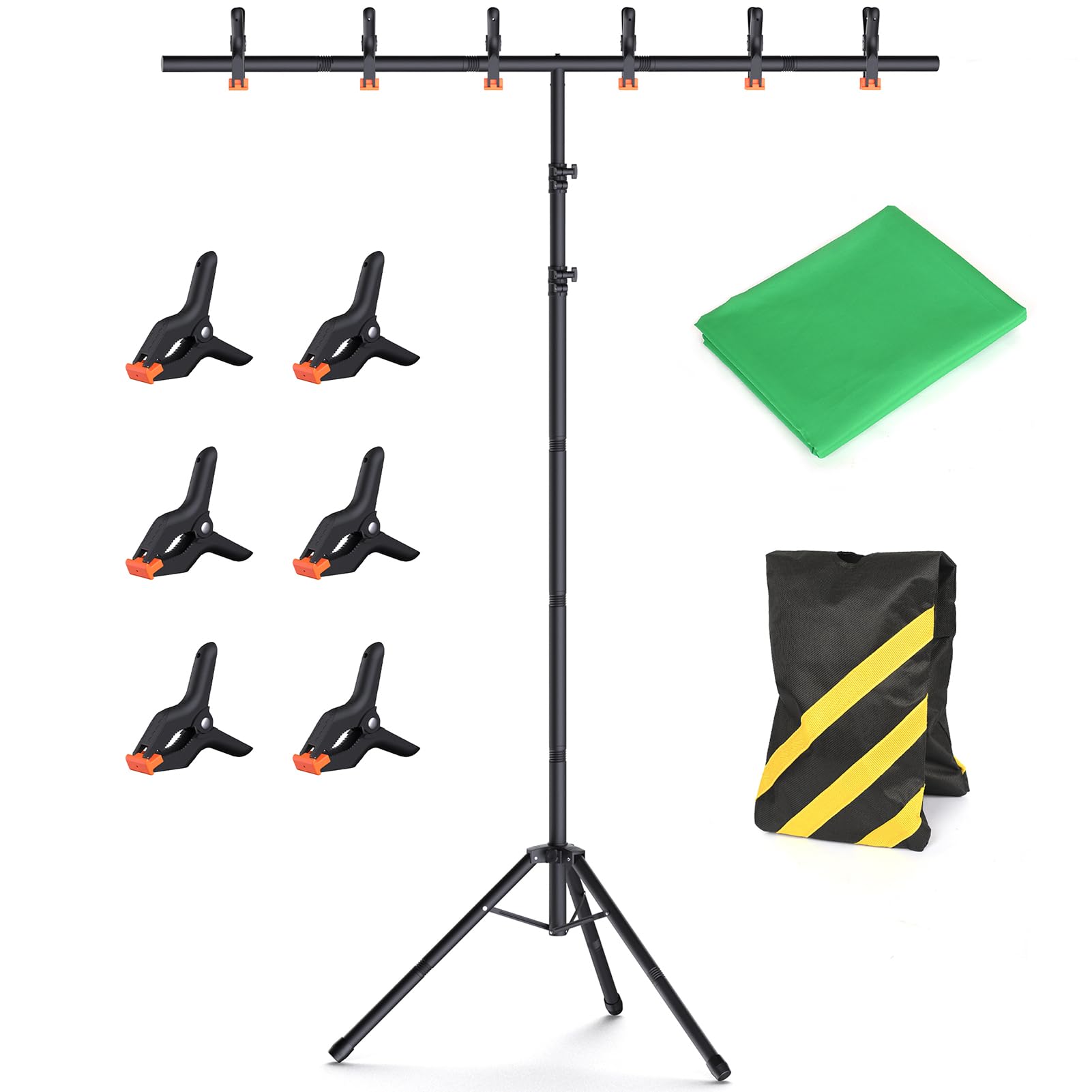 Forlogic Green Screen Backdrop Kit With Stand, 8X5.3Ft Portable Greenscreen Background Stand, T Backdrop Stand Kit For Streaming