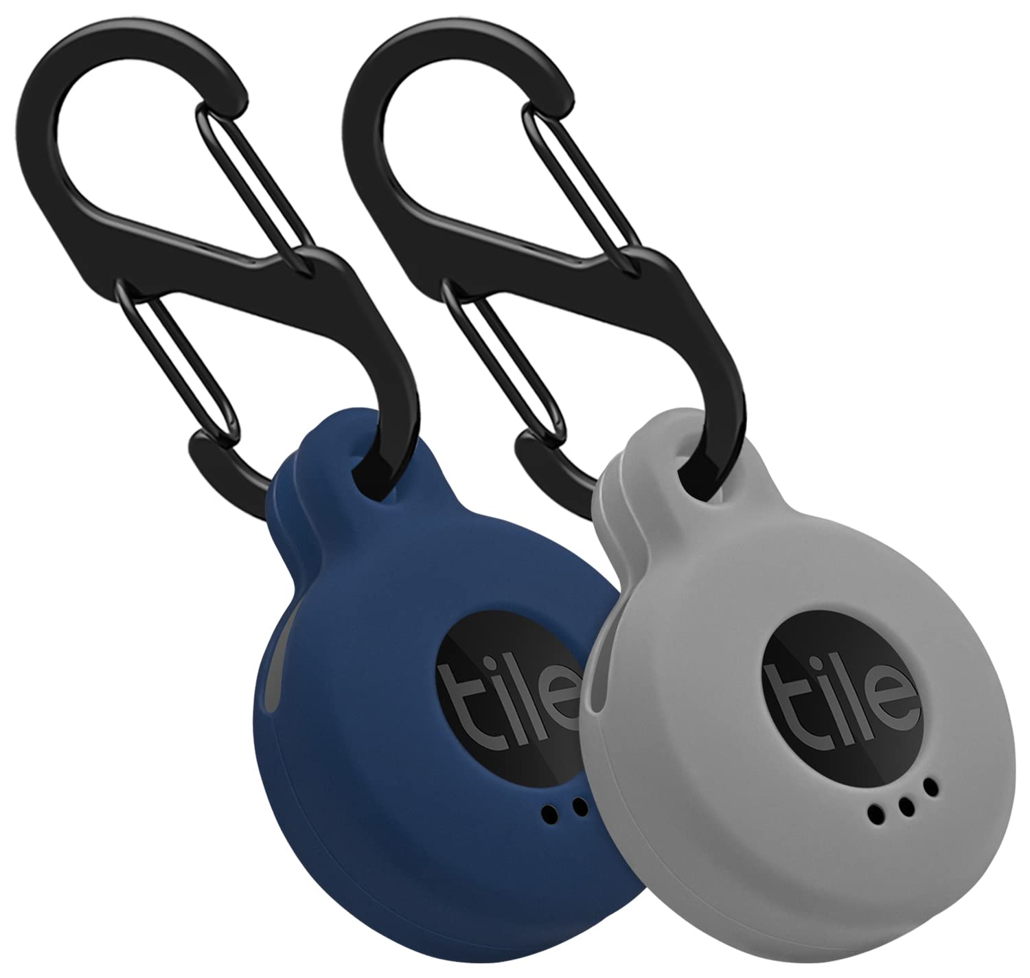 Geiomoo Silicone Cover Compatible With Tile Sticker 2022, Protective Case With Carabiner (2 Pack Navy Blue+Oatmeal)