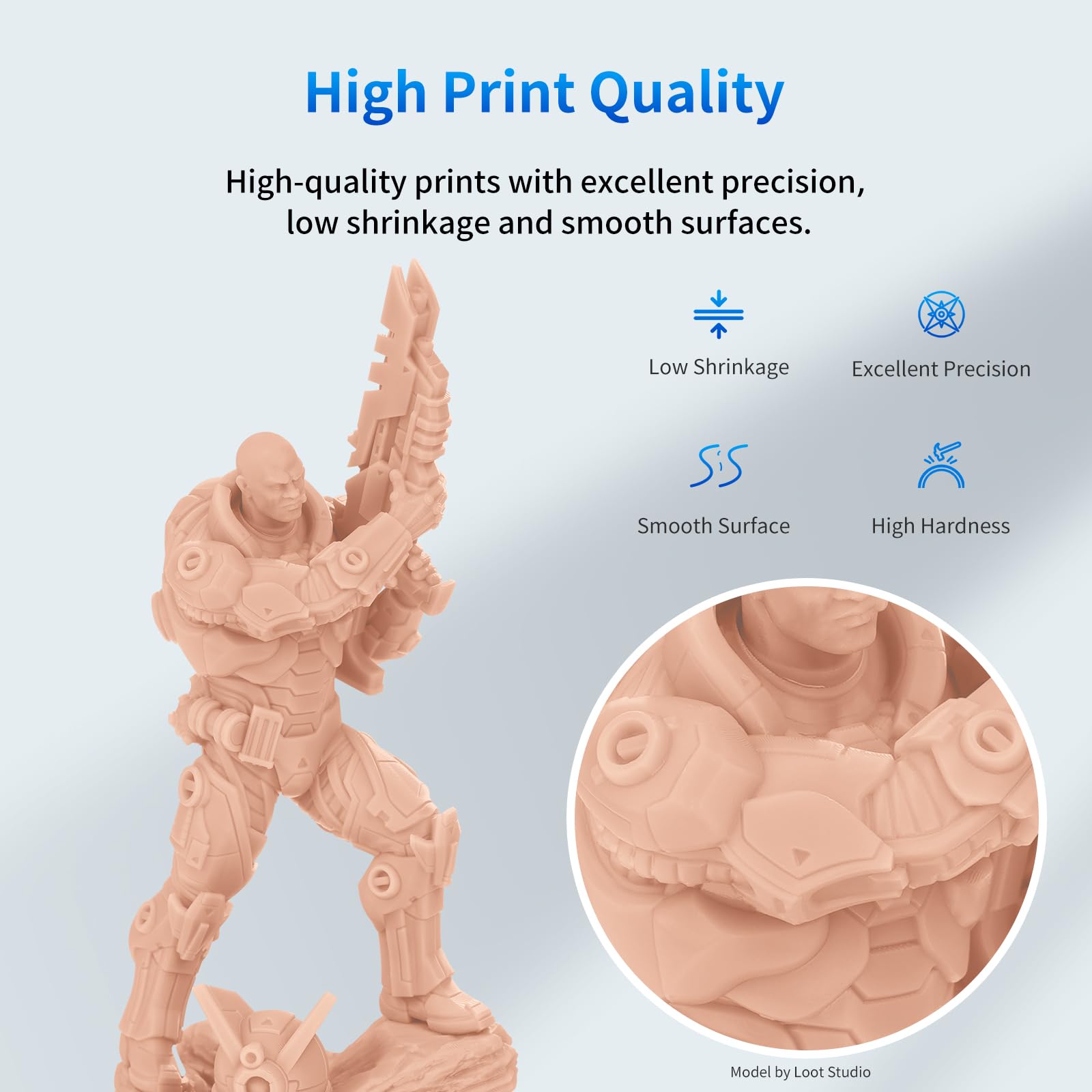 Anycubic 3D Printer Resin, 405Nm Sla Uv Curing Resin, High Precision & Rapid Photopolymer For Lcd/Dlp/Sla 3D Printing (Light Bei