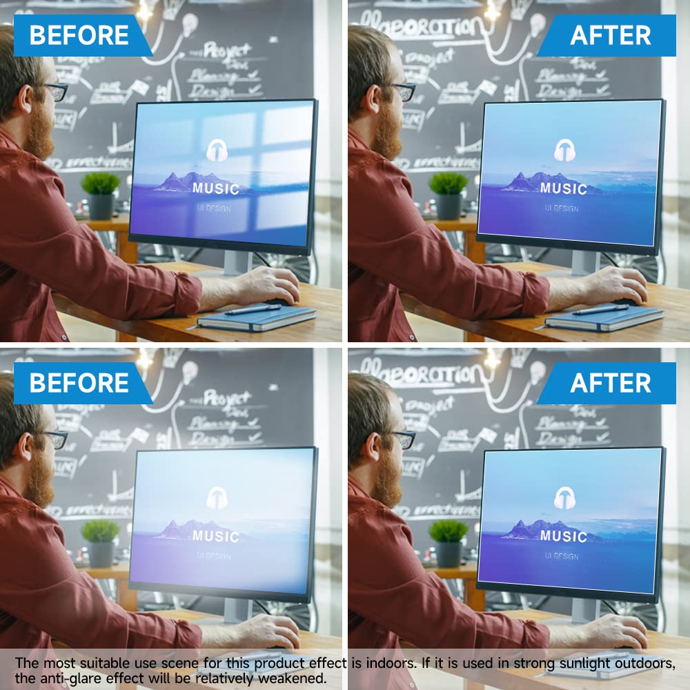 F Forito 2 Pack 23 Inch Anti Glare Matte Computer Screen Protector For 16:9 Monitor, Computer Screen Cover Compatible With 23''