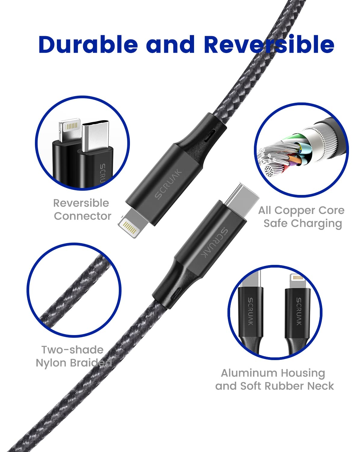 Scruak Extra Long Iphone Charger Cord 16Ft, 16 Feet Usb C To Lightning Cable Fast Charging Nylon Braided Iphone Charger Cable Fo