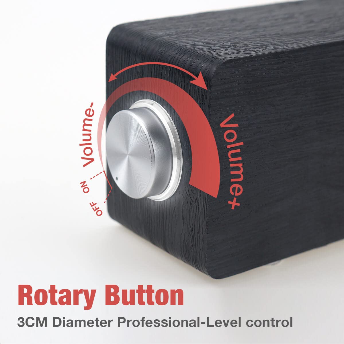 Mica Computer Speakers, Wired Computer Sound Bar, Wooden Mini Soundbar, Usb Powered Pc Speakers 3.5Mm Aux & Pc Input (Black)