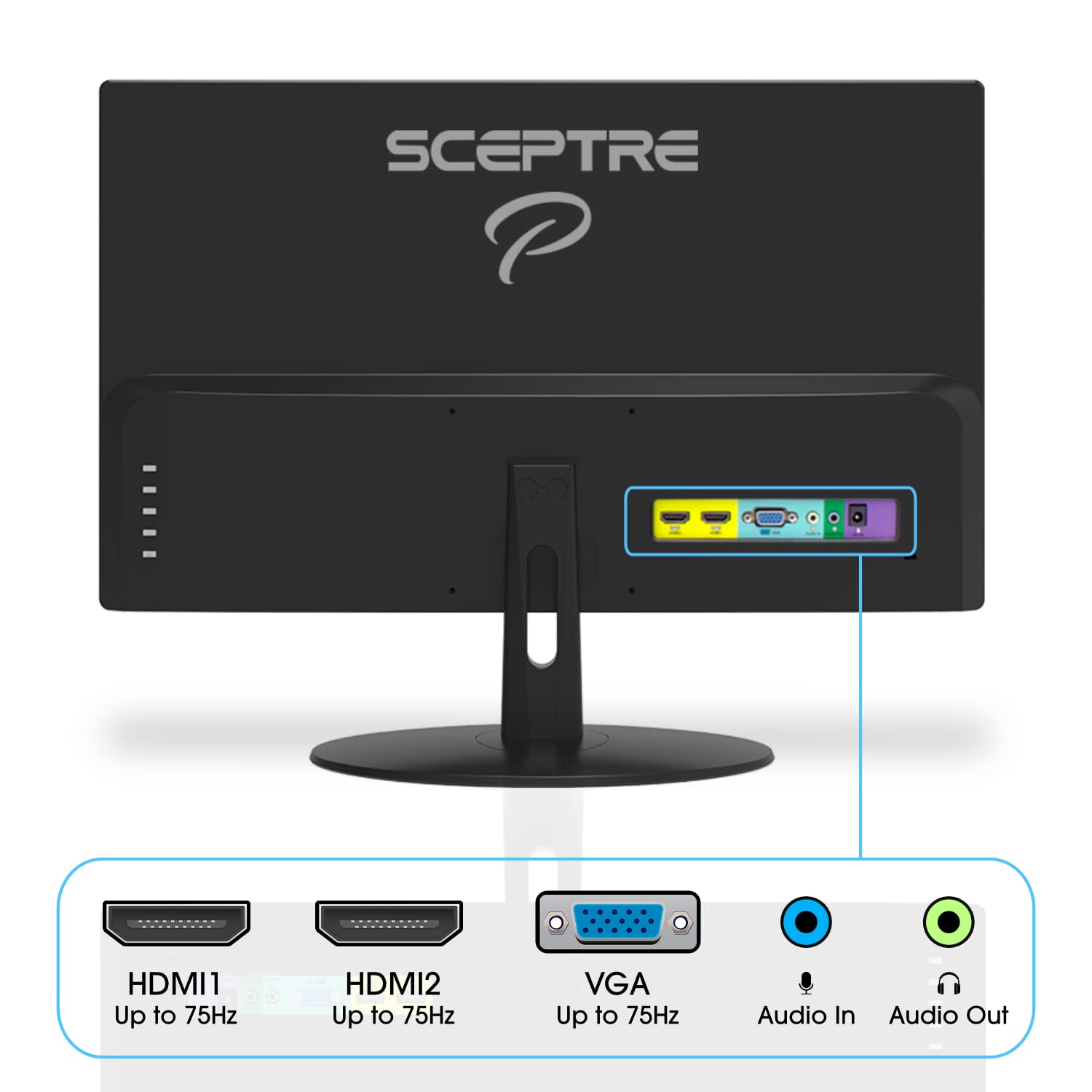 Sceptre 22 inch IPS 1080p 75Hz Gaming Monitor E225W-FPT Machine Black