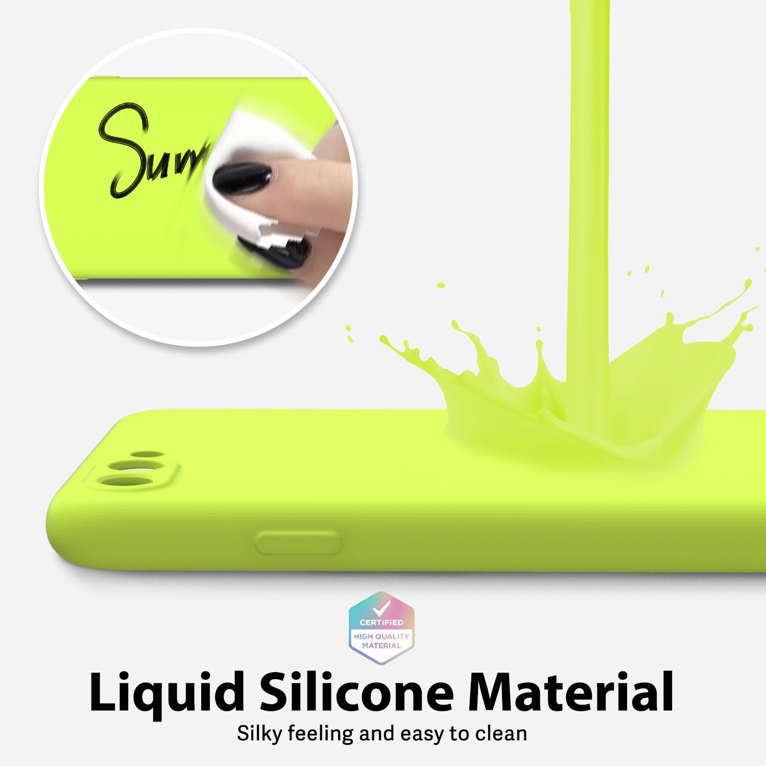 Oakxco For Iphone 7 Plus Case Iphone 8 Plus Case Liquid Silicone, Fluorescent Bright Solid Color, Cute Thin Slim Soft Rubber Gel