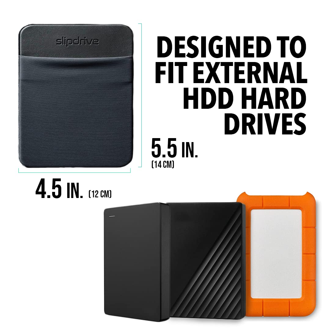 Slipdrive   Portable Hard Drive Sleeve For Laptop   Hdd Hard Disk Drive   Reusable Adhesive   5.5    X 4.5    Stick On External