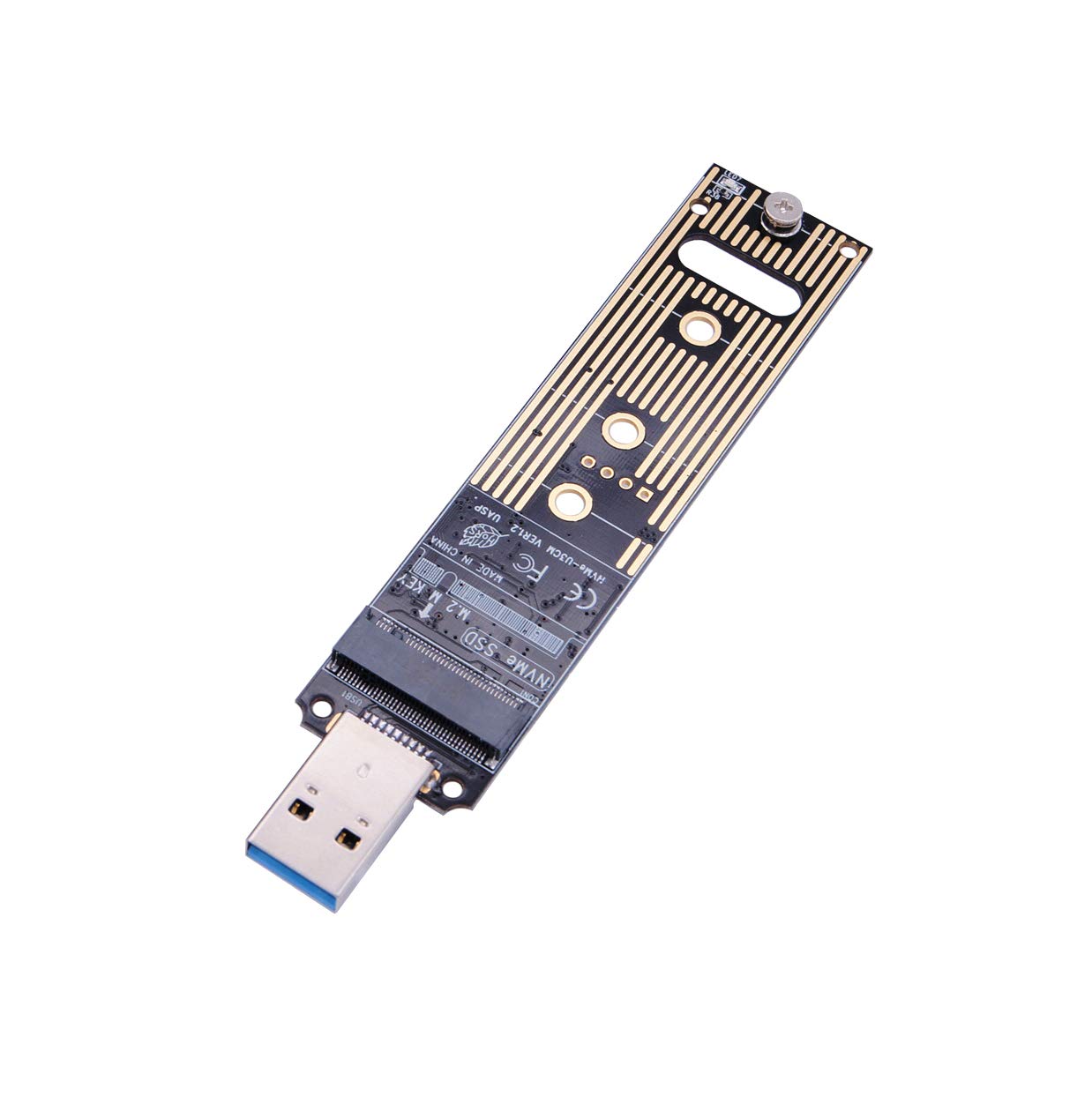 M.2 Nvme Usb 3.1 Adapter, M Key M.2 Nvme To Usb Card Reader Usb 3.1 Gen 2 Bridge Chip With 10 Gbps High Performance, Compatible With Samsung 950/960/970 Evo/Pro Or Other M.2 Ssds With Pci E Type