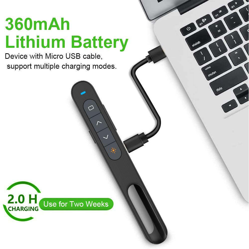 Norwii N76 Rechargeable Presentation Clicker With Green Laser Pointer For Presentations Lazer Pointer Powerpoint Clicker Wireles