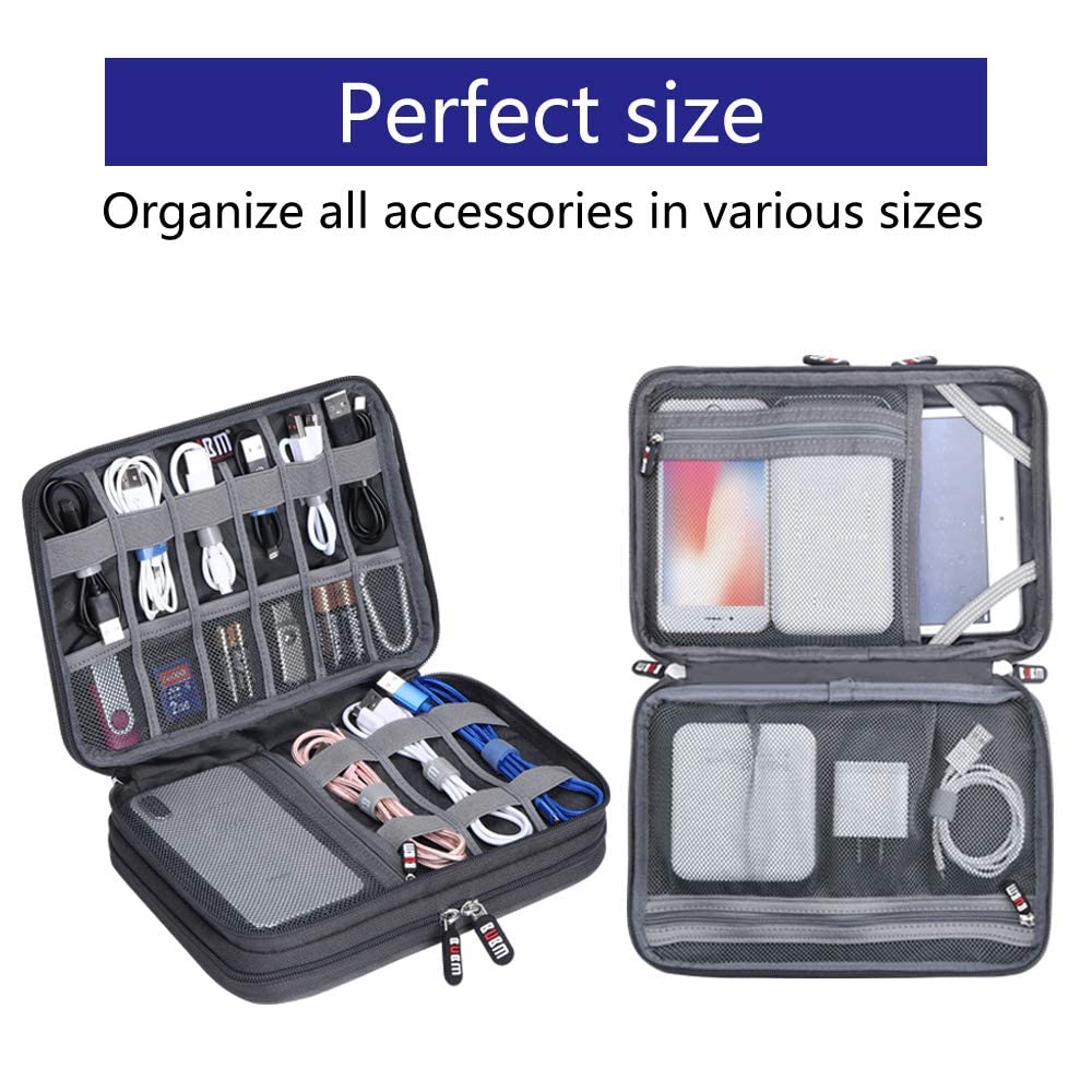 Electronic Cable Organizer Bag   Portable Travel Double Layers Electronic Digital Accessories Storage Pouch Bags For Sd Card Cas