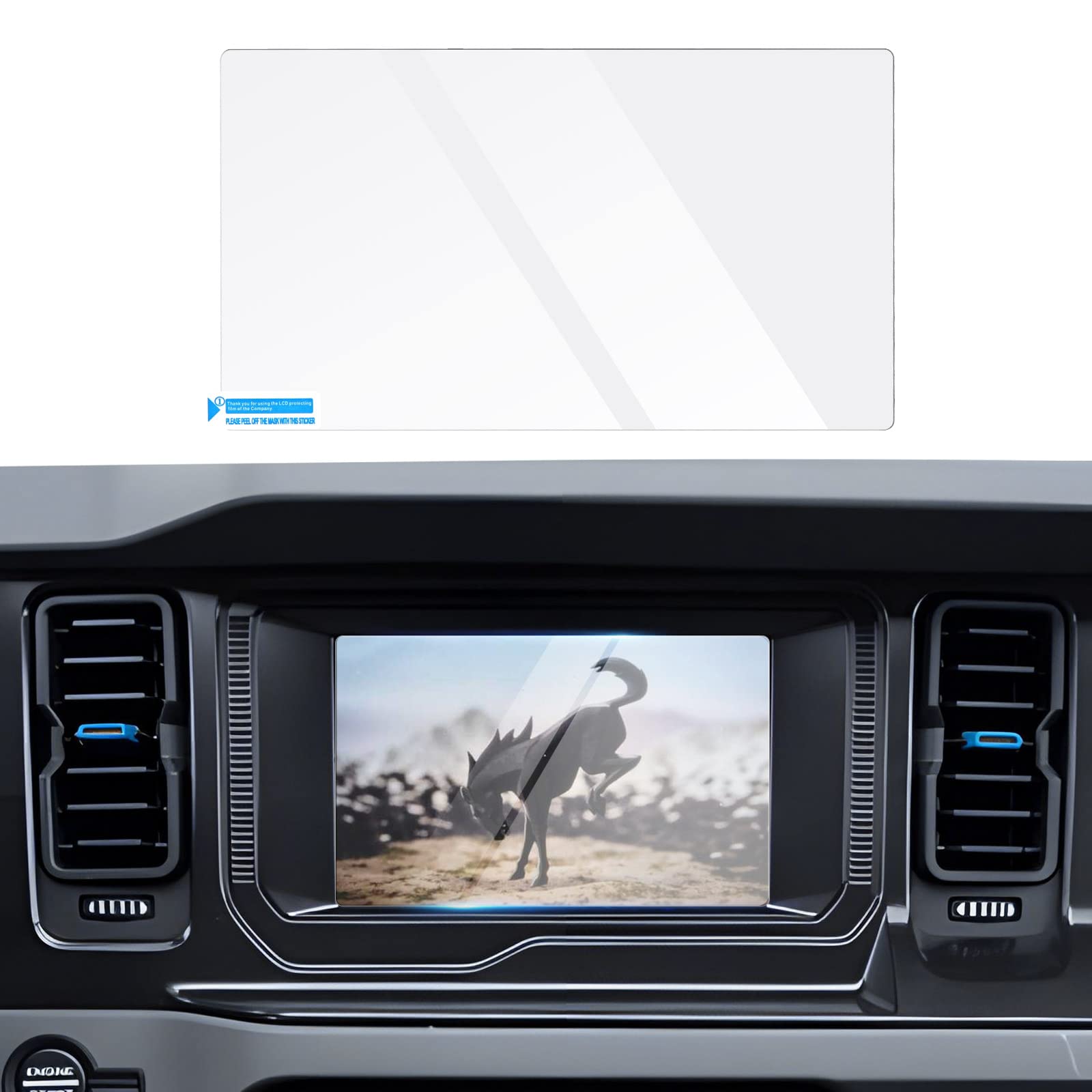 Autorder Screen Protector For Ford Bronco 2021 2022 2023 2024 2025 Accessories Tempered Glass 9H Navigation Touchscreen Protecti