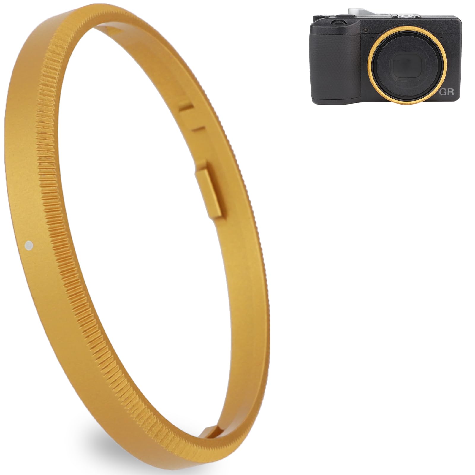 Haoge Rrc Gr3Xk Golden Metal Decorate Ring Cap For Ricoh Gr3X/Griiix Camera Replaces Gn 2