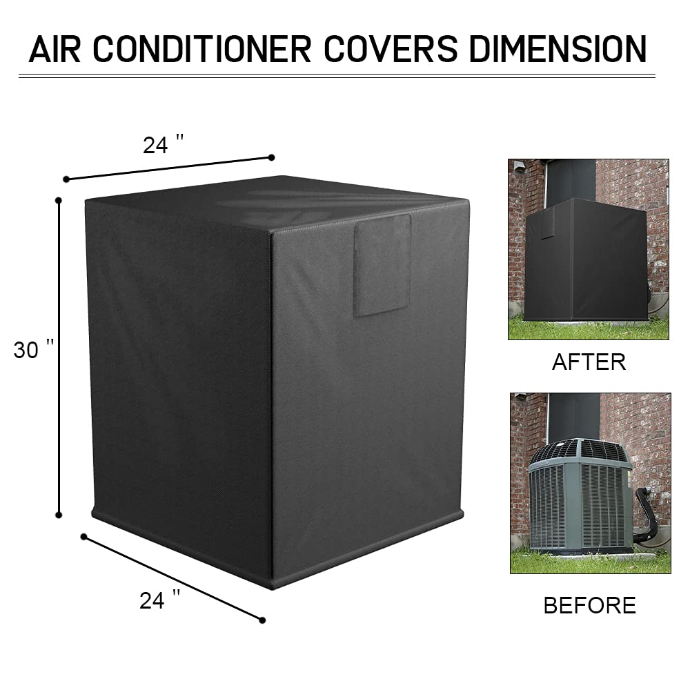 Bewave Air Conditioner Cover For Outside Units, Waterproof Durable Duty Outdoor Square Air Condition Covers Fits Up To 24X24X30