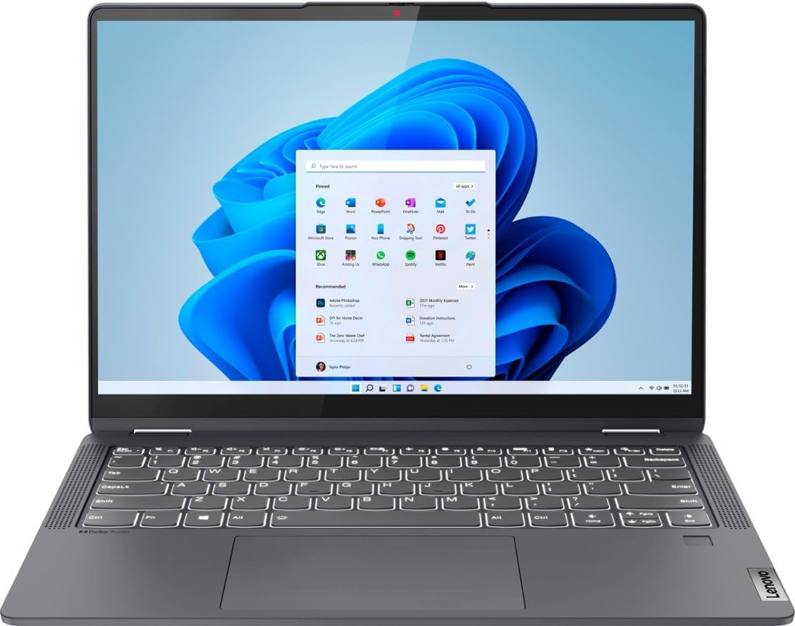 Lenovo IdeaPad Flex 5i 2-in-1 Laptop,with Free Lifetime Office 2021,14 FHD+ Touchscreen, Intel Core i3-1215U,8GB RAM,512GB PCIe 