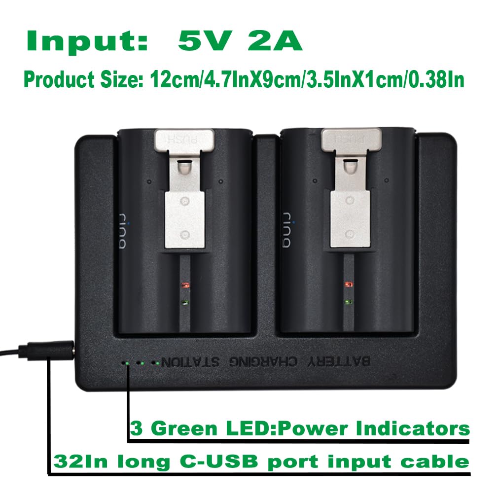 Battery Charger For Ring Rechargeable Battery, Dual Ring Battery Charger Station For Ring Spotlight Cam Battery,Ring Video Doorb