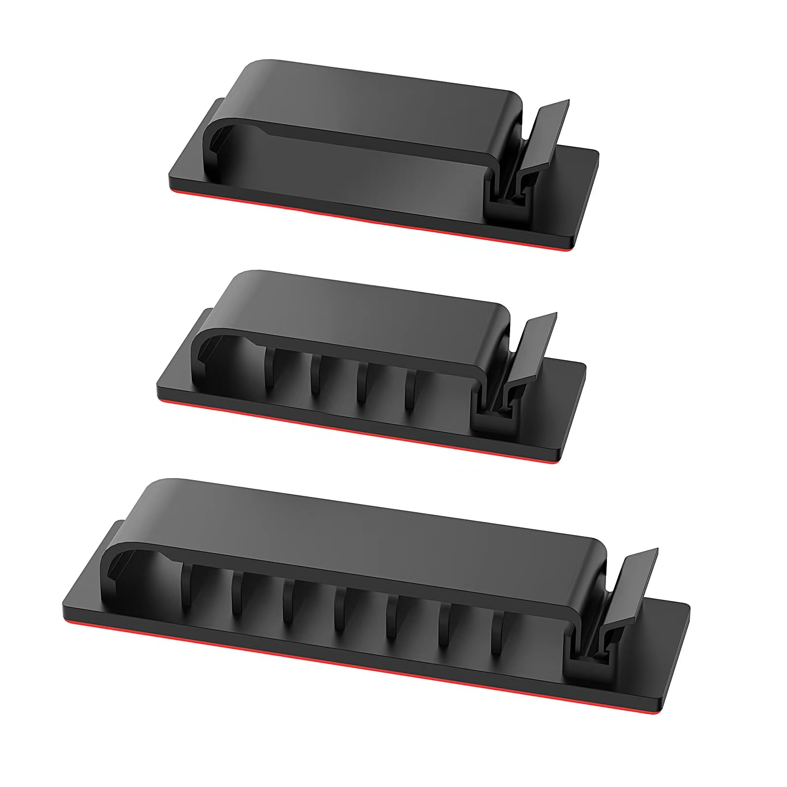 Cable Management Clips, 20Pcs Cable Organizers Wire Clips Cord Holder For Tv Pc Ethernet Cable Desk Home Office (Black)