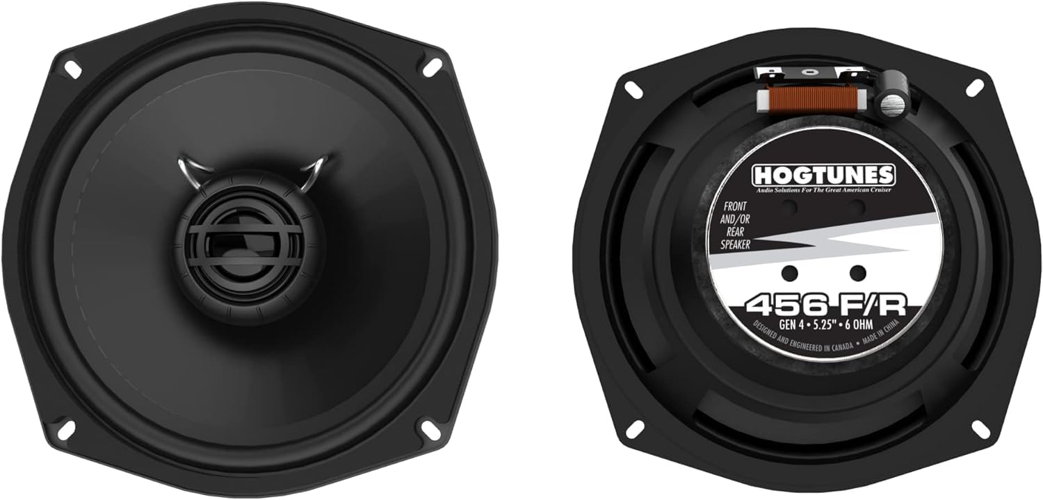 Hogtunes 456F/R 5.25'' Replacement For Front Or Rear Speakers (2 Pack), Fits 1998 2005 Harley Davidson Motorcycles