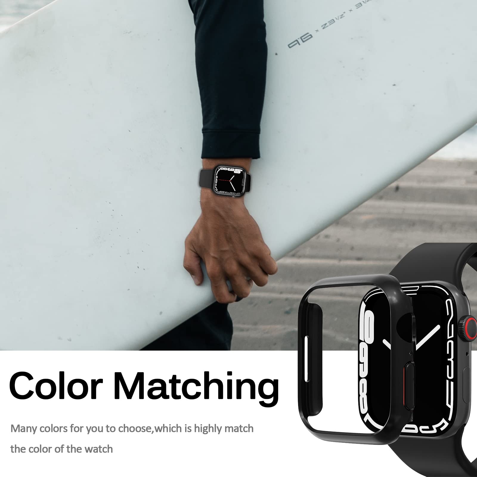 Miimall Compatible Apple Watch 41Mm Case Women Men Pc Hard Bumper Lightweight Shockproof Protector Case Cover For Apple Watch 41