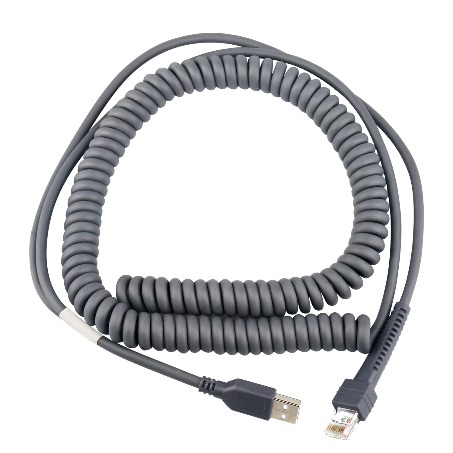Bar Code Scanner Part, Usb Cable Spiral 5M Durable Rj45 To Usb Cable Compatible For Zebra Symbol Motorola 2208 Series Barcode Sc
