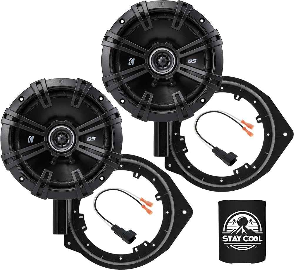 KICKER Rear Door 6.5 Speakers Kit for Chevrolet Traverse 2018-2023 Upgrade Kit - Pair of DS Series 6 1/2 Inch Coaxial Speakers w