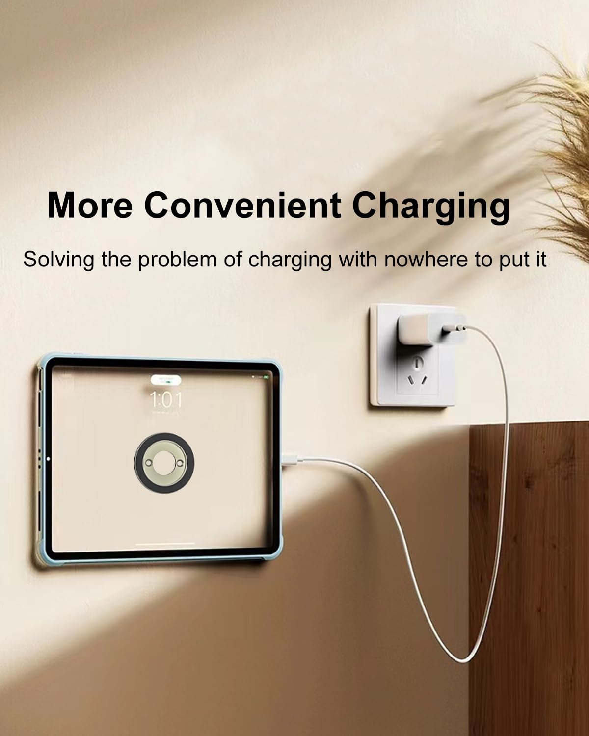 Kolasels Magnetic Wall Tablet Phone Holder - 2 Pack, Magnet Ipad Wall Mount For Home, Office, Kitchen, Bathroom, Fridge, Wall Po