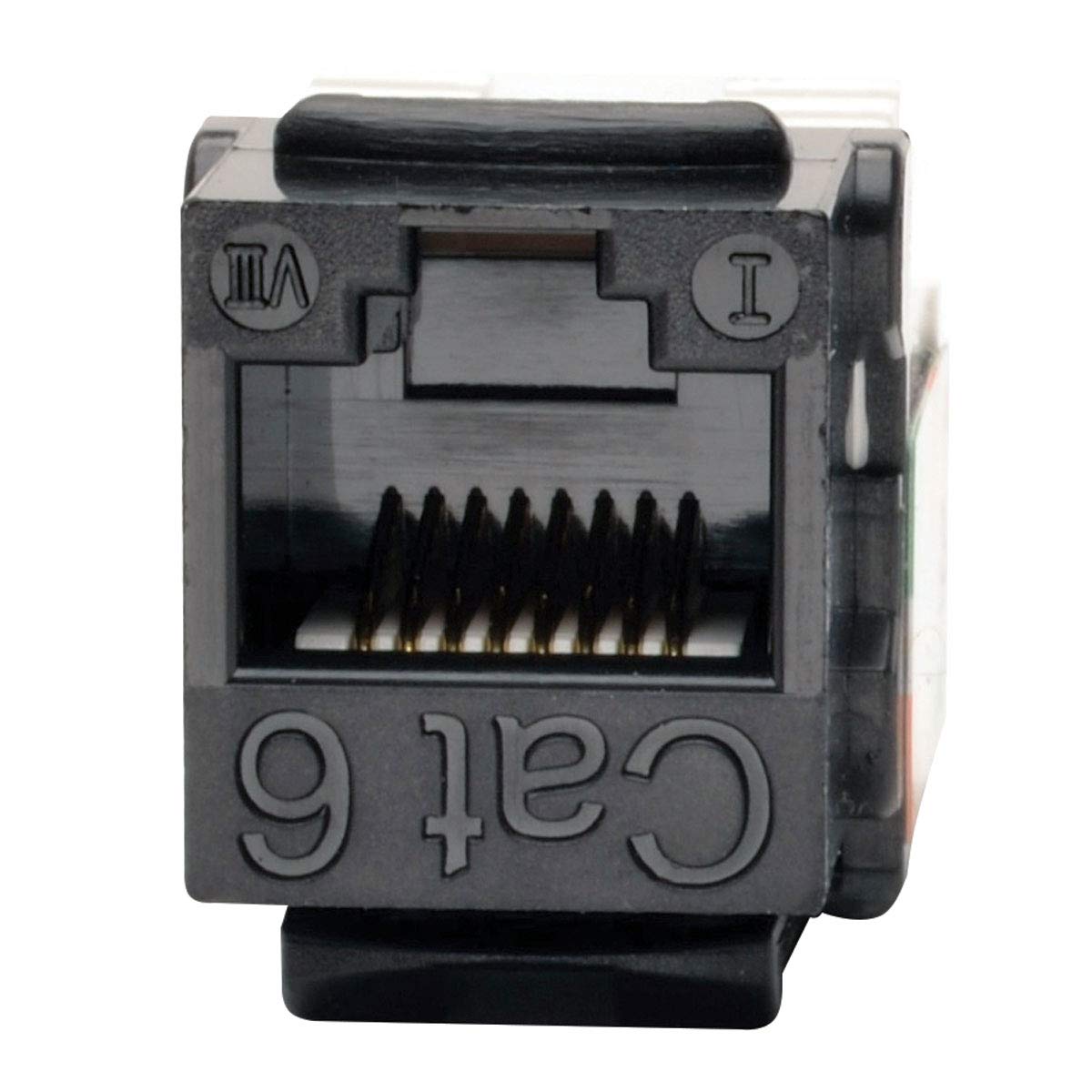 Tripp Lite Cat6 Cat5E 110 Style Punch Down Keystone Jack, Black, 10 Pack (N238 010 Bk)