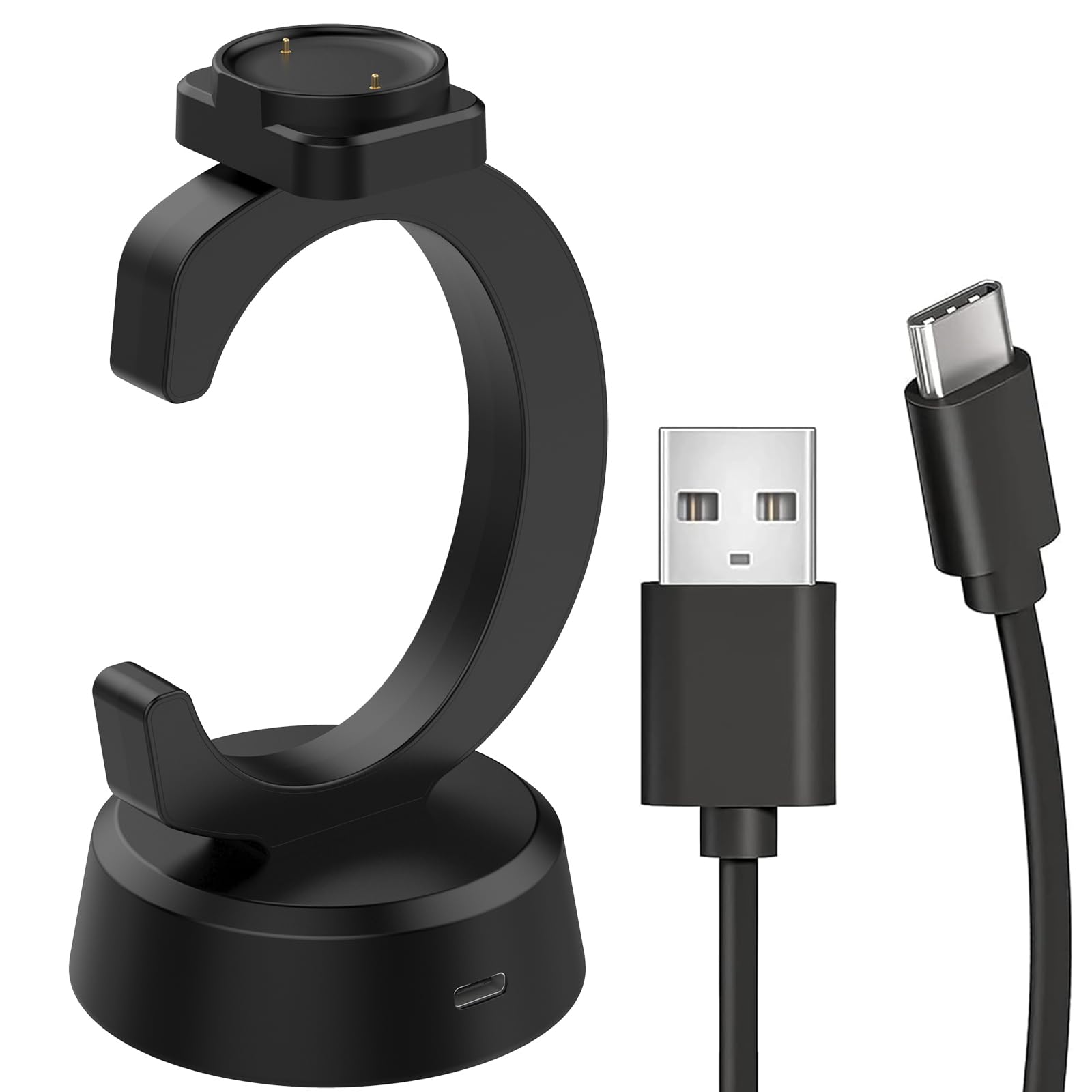 Charger Dock for Amazfit Bip 6/Active 2/Active 2 Square, Charger Replacement Upgraded Magnetic Watch Charging Stand with USB-C C