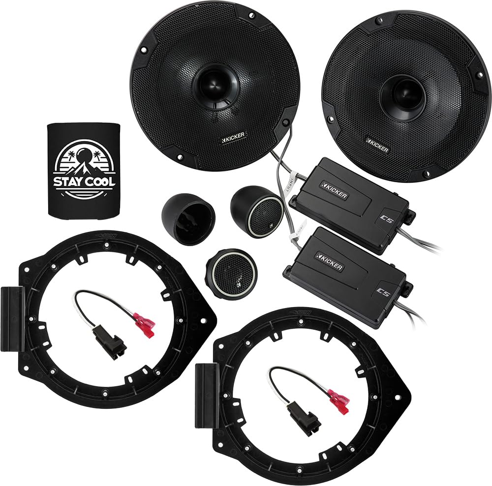 KICKER Front Door 6.5 Speakers for Chevrolet Silverado 2500HD/3500HD 07-14 Upgrade Kit - Pair of CS Series 6 1/2 Inch Component