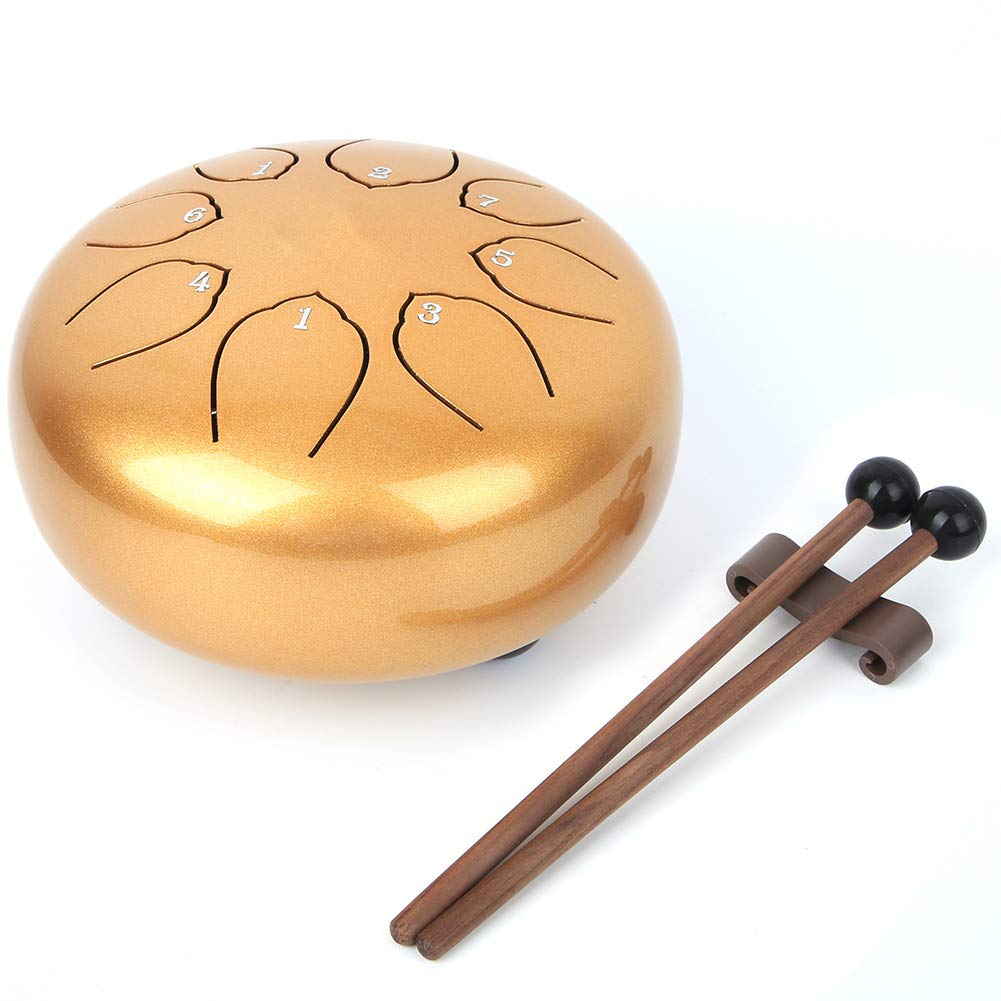 Tongue Drum, Steel with Carrying Bag Handpan Drum, for Beginners Meditation(Gold)