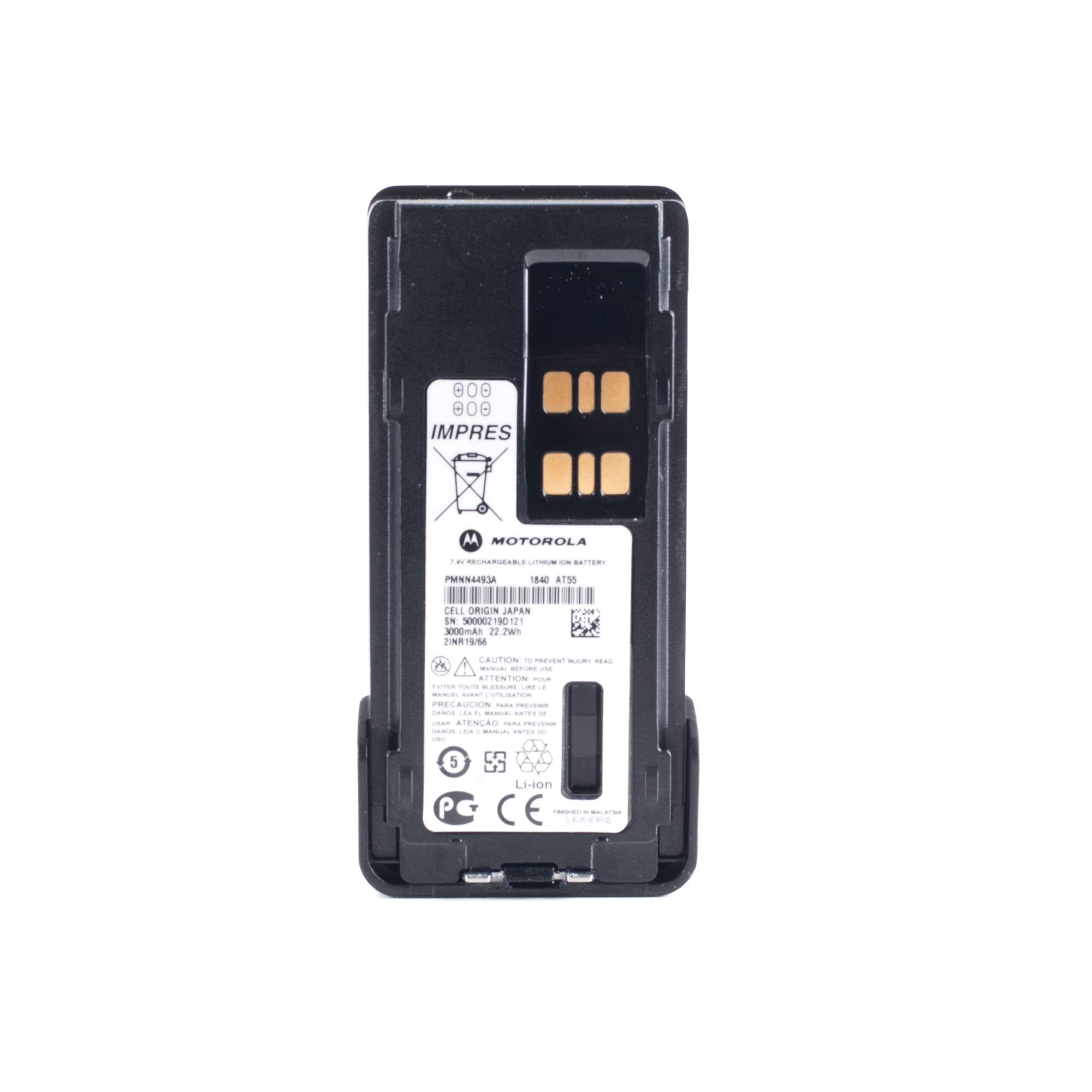Motorola Solutions Pmnn4493A Impres 3000 Mah Lithium Ion Battery
