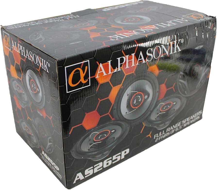 Alphasonik As265P Loudspeakers 2 Pairs Of 6.5'' 350W Max 3 Way Speakers 4 Ohms Premium Quality Audio Door Speakers For Car Or Tr