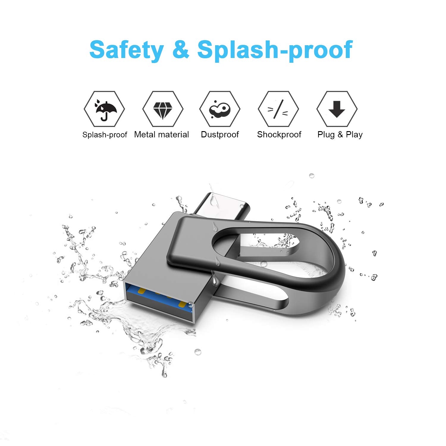 32Gb Usb C Flash Drive, 2 In 1 Otg Usb 3.0 Thumb Drive, Dual Usb Memory Stick Pen Drive For Type C Android Smartphones Tablets A