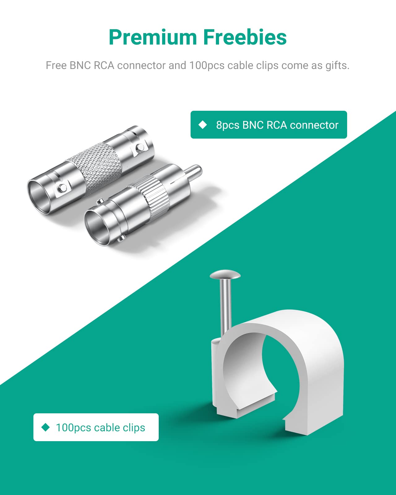 Annke 4 Pack 30M/100Ft All In One Video Power Cables, Bnc Extension Security Wire Cord For Cctv Surveillance Dvr System Installa