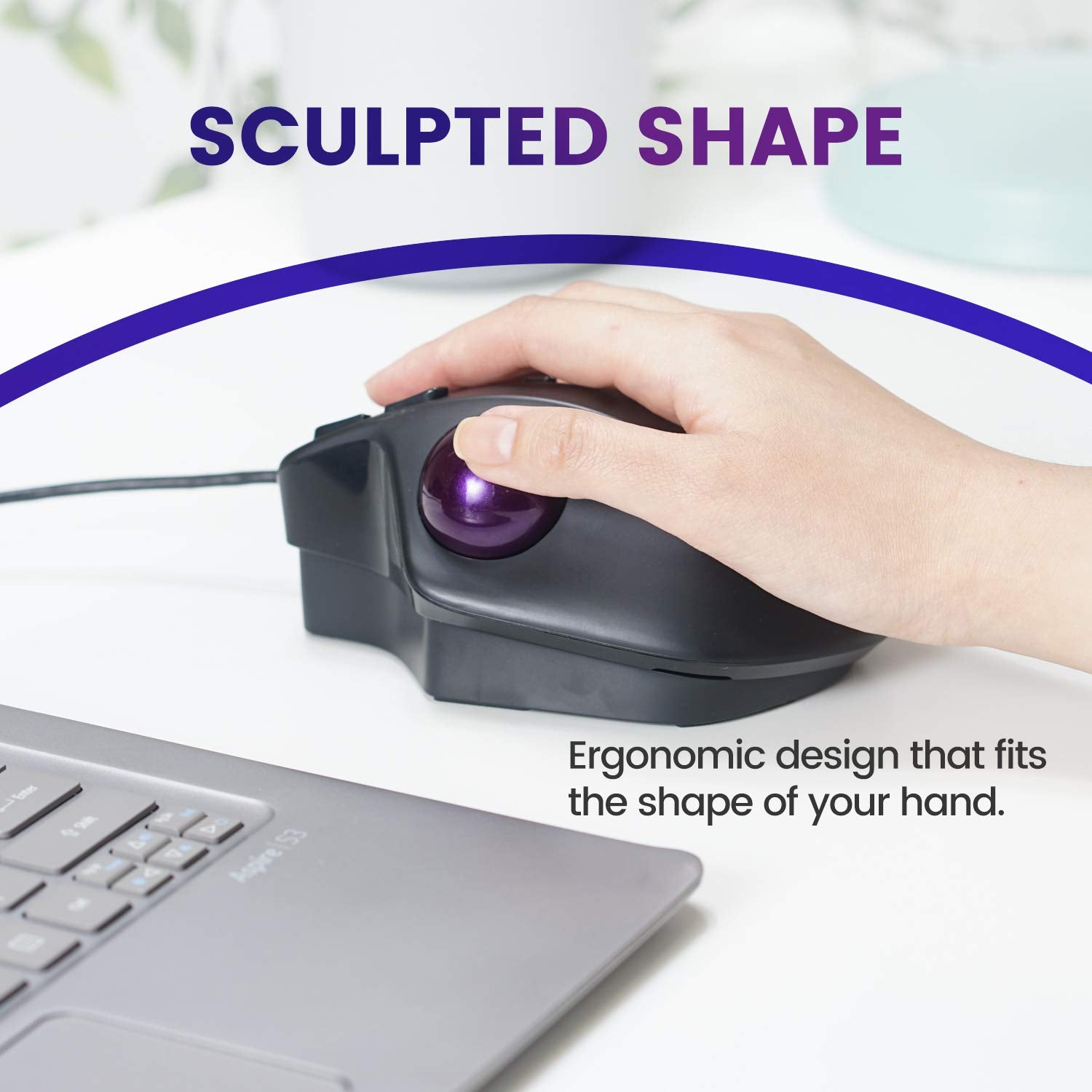 Perixx Perimice 520 Wired Usb Ergonomic Programmable Trackball Mouse, Adjustable Angle, 8 Button Design, Black (Pm 520 11447)