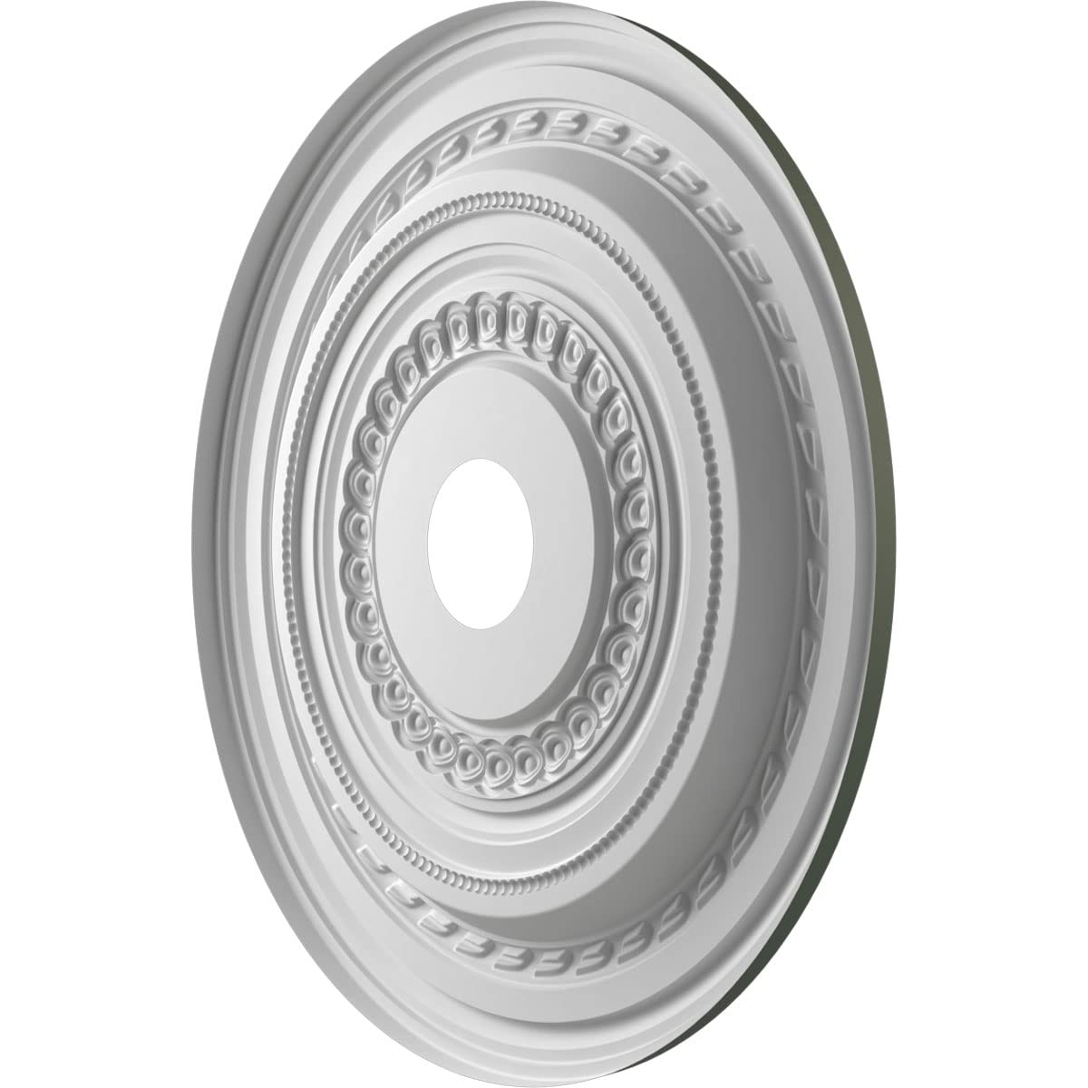 22Od X 3 1/2Id X 1P Cole Thermoformed Pvc Ceiling Medallion (Fits Canopies Up To 6), Ultracover Satin Hunt Club Green