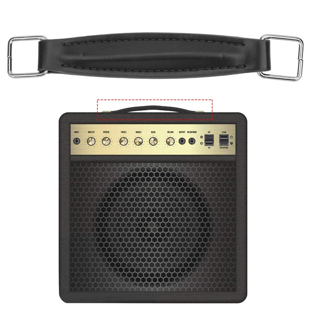 Amonida Guitar Amplifier Handle, Pu Leather, Black, Compatible With Guitar Speakers